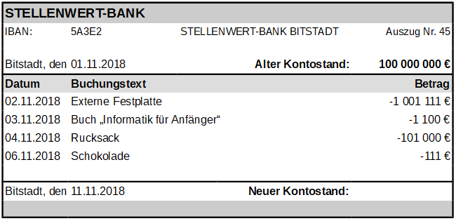 Kontoauszug